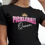 Pink White Pickleball Queen Gold Crown T-Shirt<br><div class="desc">Show the others on the court that you’re the reigning pickleball Queen with this fun pickleball t-shirt. This design features pink gradient and white text along with a gold crown…for the Queen of the court!</div>