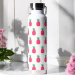 Pink White Pineapple Fruit Pattern Water Bottle<br><div class="desc">Pink White Water Bottle with Pink Pineapple Pattern and option to add name. More products with this design are in the collection below</div>