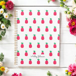 Pink White Pineapple Pattern Cute Planner<br><div class="desc">Pink White Planner with Cute Pink Pineapple Pattern. More products with this design are in the collection below.</div>