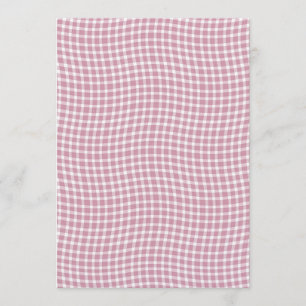 Pink White Plaid Chequered Seamless Pattern Invitation