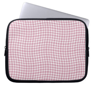 Pink White Plaid Chequered Seamless Pattern Laptop Sleeve