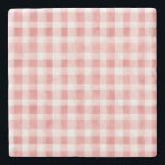 Pink White Plaid Stripes Stone Coaster<br><div class="desc">Pink White Plaid Stripes</div>