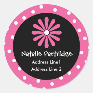 Pink & White Polka Dot Address Labels