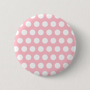 Pink & White Polka Dots 6 Cm Round Badge