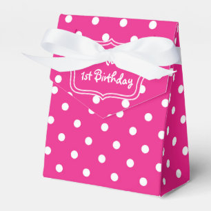 Pink & White Polka Dots Birthday Party Favour Boxe Favour Box