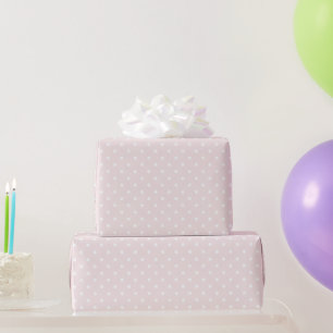 Pink White Polka Dots Birthday Wrapping Paper