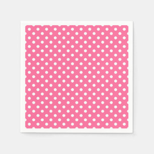 Pink White Polka Dots Design Napkin
