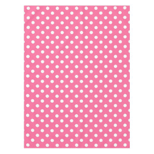 Pink White Polka Dots Design Tablecloth