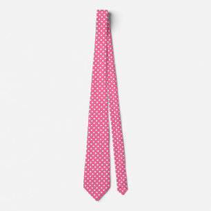 Pink White Polka Dots Design Tie