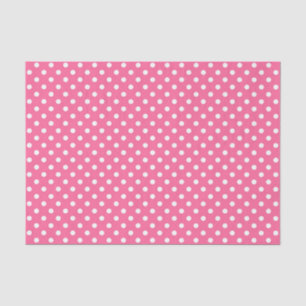 Pink White Polka Dots Design Tissue Paper