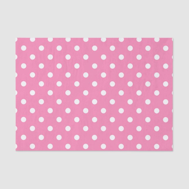 Pink & White Polka Dots Dot Birthday Party Tissue Paper (Front)