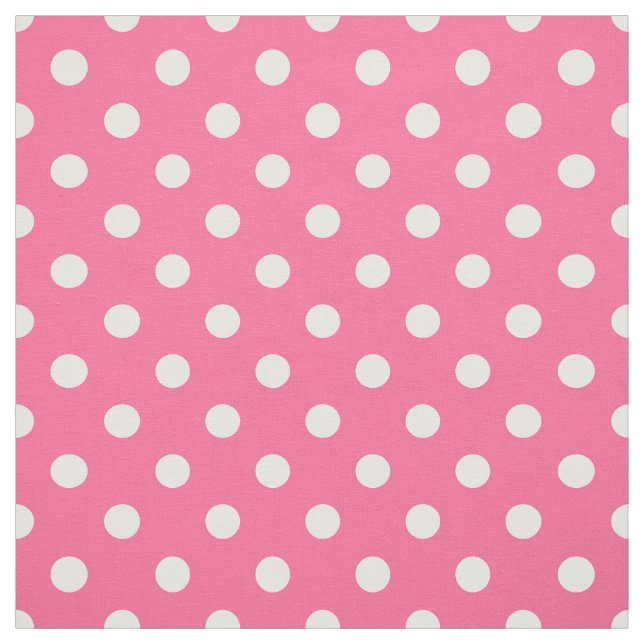 Pink White Polka Dots Textile Fabric (Swatch)