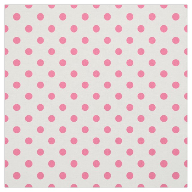 Pink & White Polkadots - Combed Cotton Fabric (Swatch)