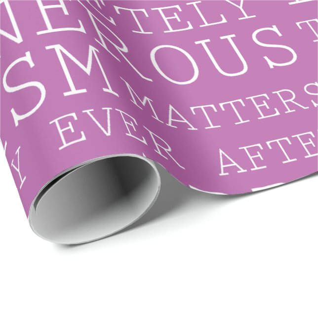Pink White Positive Thoughts Inspirational Words Wrapping Paper (Roll Corner)
