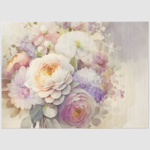 Pink White  Purple Peonies Wedding Shower  Tissue Paper