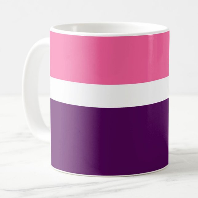 Pink White Purple Plain Colour Block Design  Coffee Mug (Creator Uploaded)