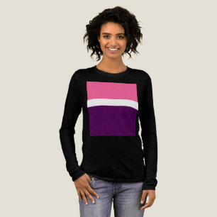 Pink White Purple Plain Colour Block Design Tri-Blend Shirt