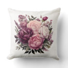 Pink White Purple Rose Peonies Floral Flower