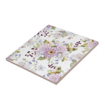 Pink White Purple Watercolor Wildflower