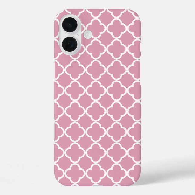 Pink white quatrefoil  Case-Mate iPhone case (Back)