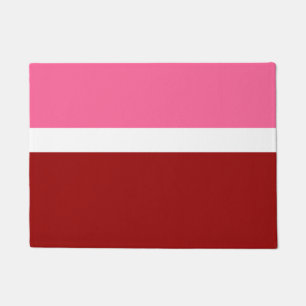 Pink White Red Colour Block Style Design  Doormat