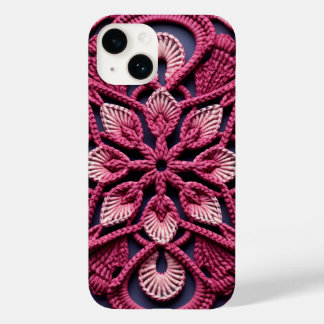 Pink White Red Colourful Granny Square Crochet Case-Mate iPhone 14 Case