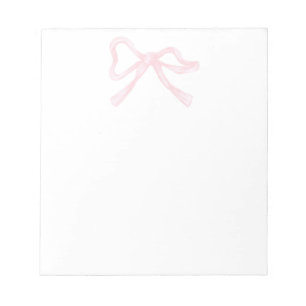 Pink & White Ribbon, Grandmillenial Pink Bow Notepad