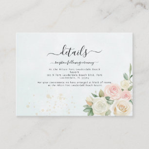 Pink & White Rose Dusky Blooms Enclosure Card