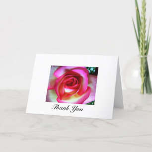Pink & White Rose Thank You Card