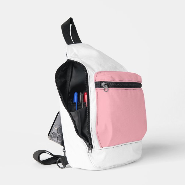 Pink & White Sling Backpack (Open)