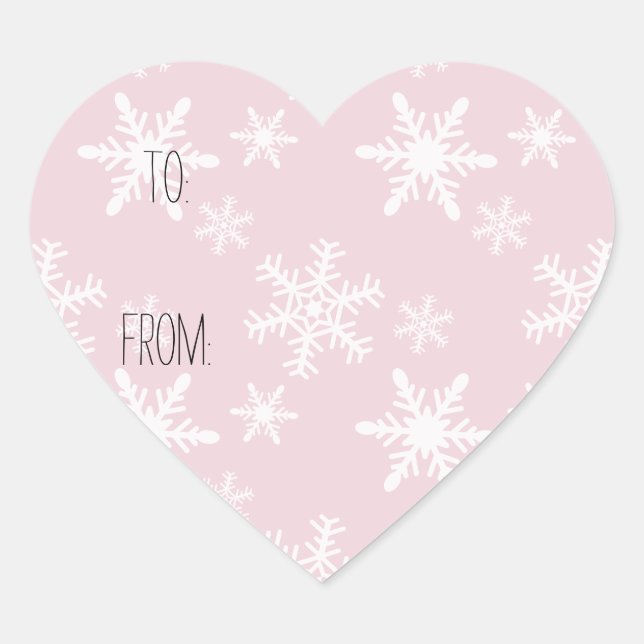 Pink White Snowflakes Gift Tag (Front)
