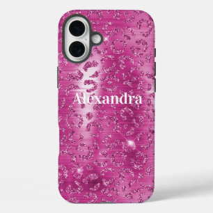 Pink White Sparkle Leopard Print      iPhone 16 Plus Case