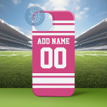 Pink White Sports Jersey with Name and Number Case-Mate Samsung Galaxy S8 Case<br><div class="desc">This sporty design is perfect for any female athlete playing lacrosse,  soccer or softball. You change the numbers to your lucky number or even a special age for a birthday celebration.</div>