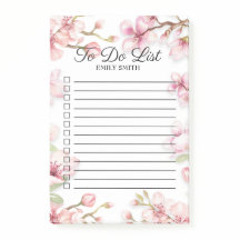 Pink White Spring Floral Checkbox To Do