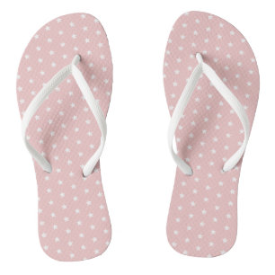 Pink White Star Pattern Jandals
