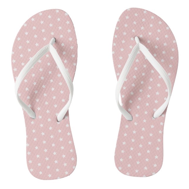 Pink White Star Pattern Jandals (Footbed)