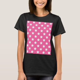 Pink White Stars Pattern Decorative T-Shirt