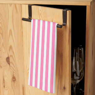 Pink White Stripe Chef Tea Towel