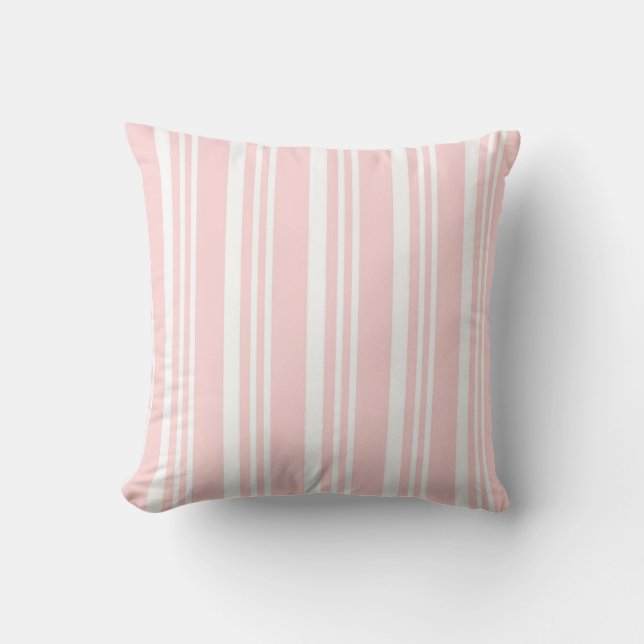 Pink & White Striped Customisable Designer Pillows (Front)