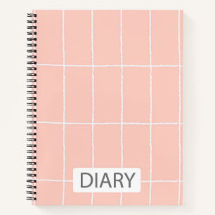 Pink & White Striped Diary Notebook