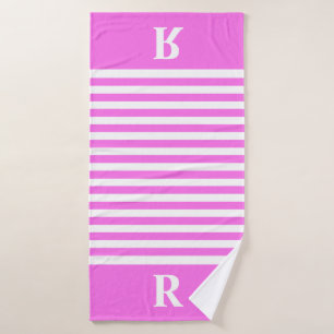 Pink/White Stripes Bath Towel Set