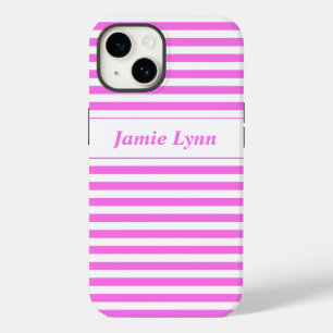 Pink/White Stripes Case-Mate iPhone 14 Case