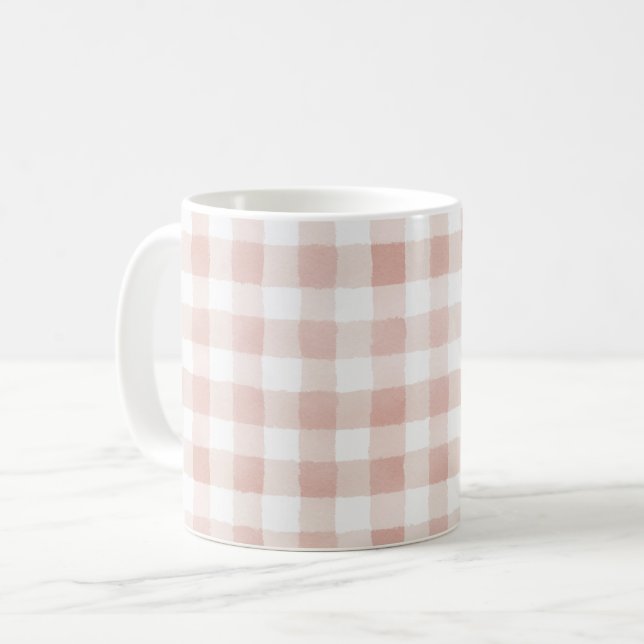 Pink White Stripes Coffee Mug (Front Left)