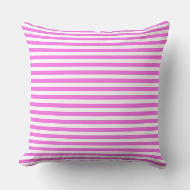 Pink/White Stripes Cushion (Front)