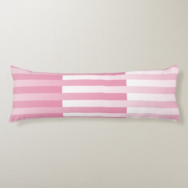 Pink White Stripes Pattern Body Cushion (Front)