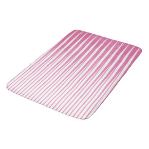 Pink White Stripes Pattern Ombre Modern Cute Girly Bath Mat
