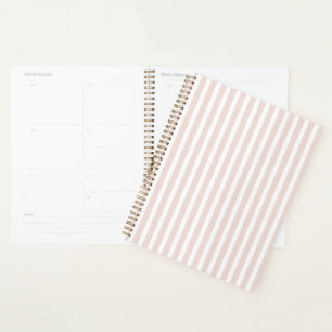 Pink White Stripes Planner