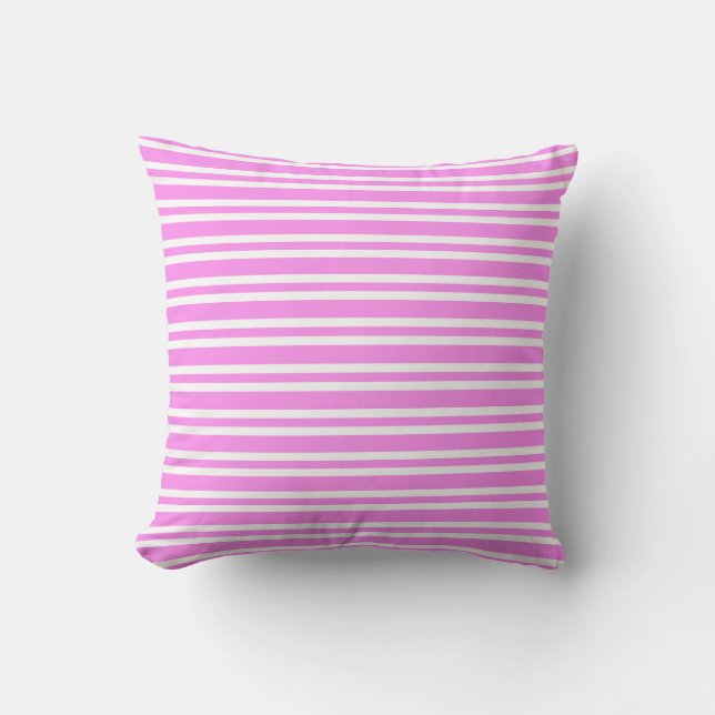Pink White Stripes Seamless Pattern Cushion (Front)
