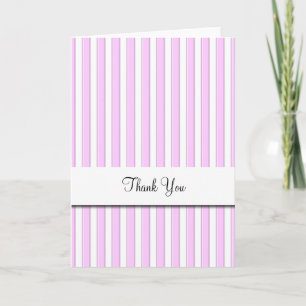 Pink White Stripes Thank You Card