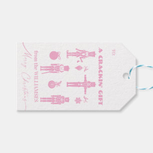 Pink & White Trendy Nutcracker Crackin' Gift Gift Tags